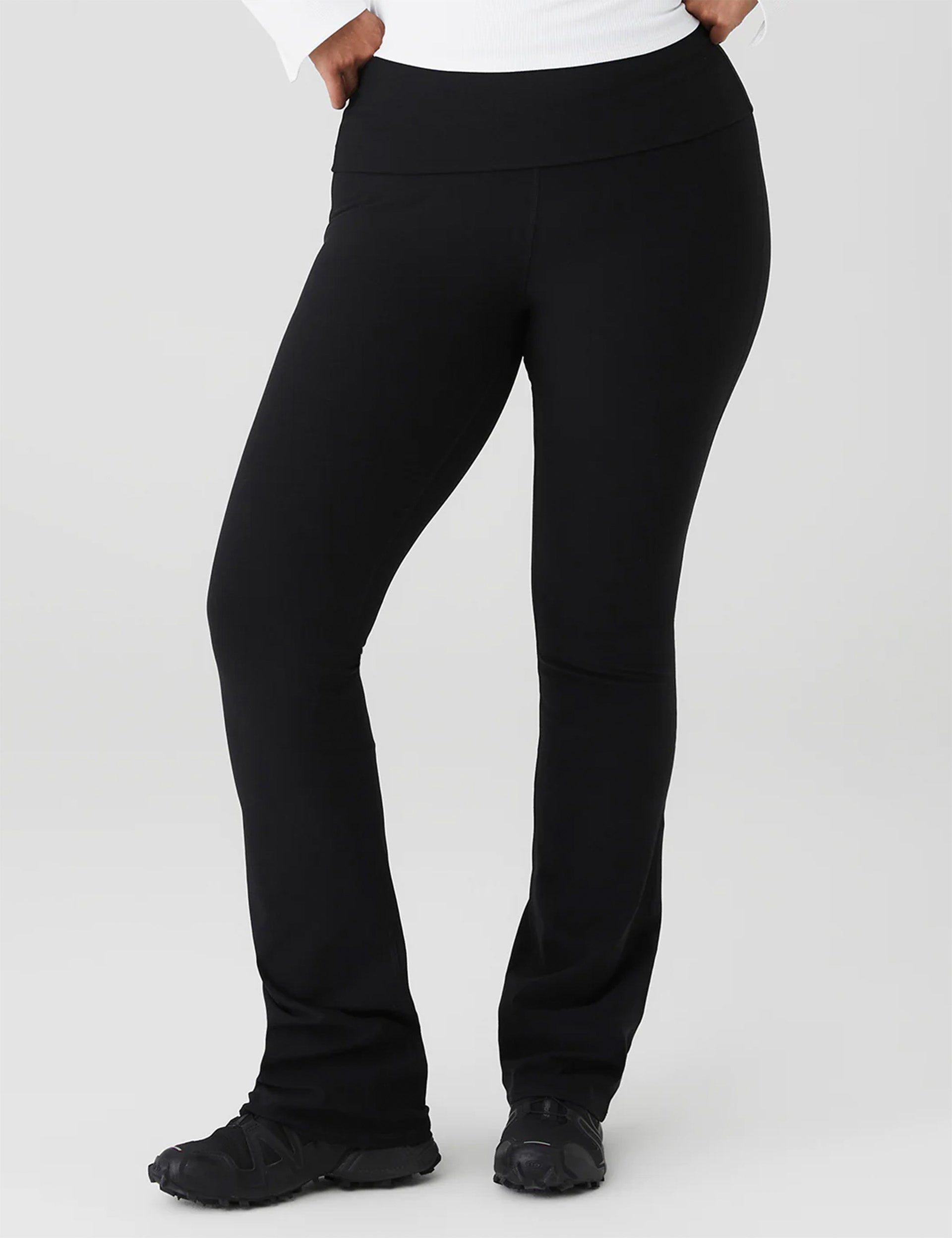 Airbrush Low-Rise Bootcut Legging - Black  Boot cut leggings, Womens black  pants, Black leggings