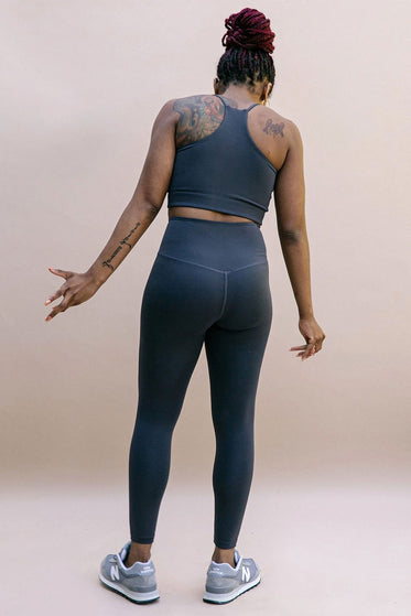 Girlfriend Collective FLOAT High Waisted 7/8 Legging - Midnightimages7- The Sports Edit