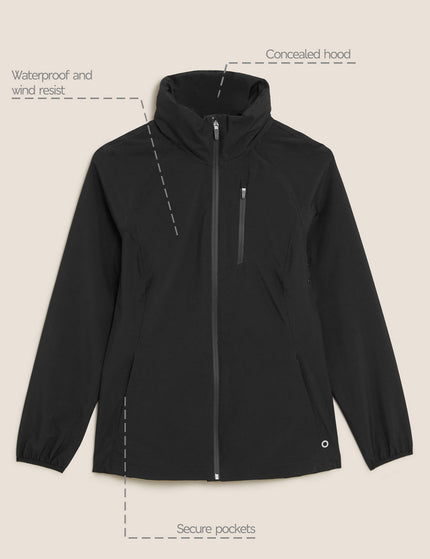 Goodmove Waterproof Zip Up Hooded Jacket - Blackimages7- The Sports Edit