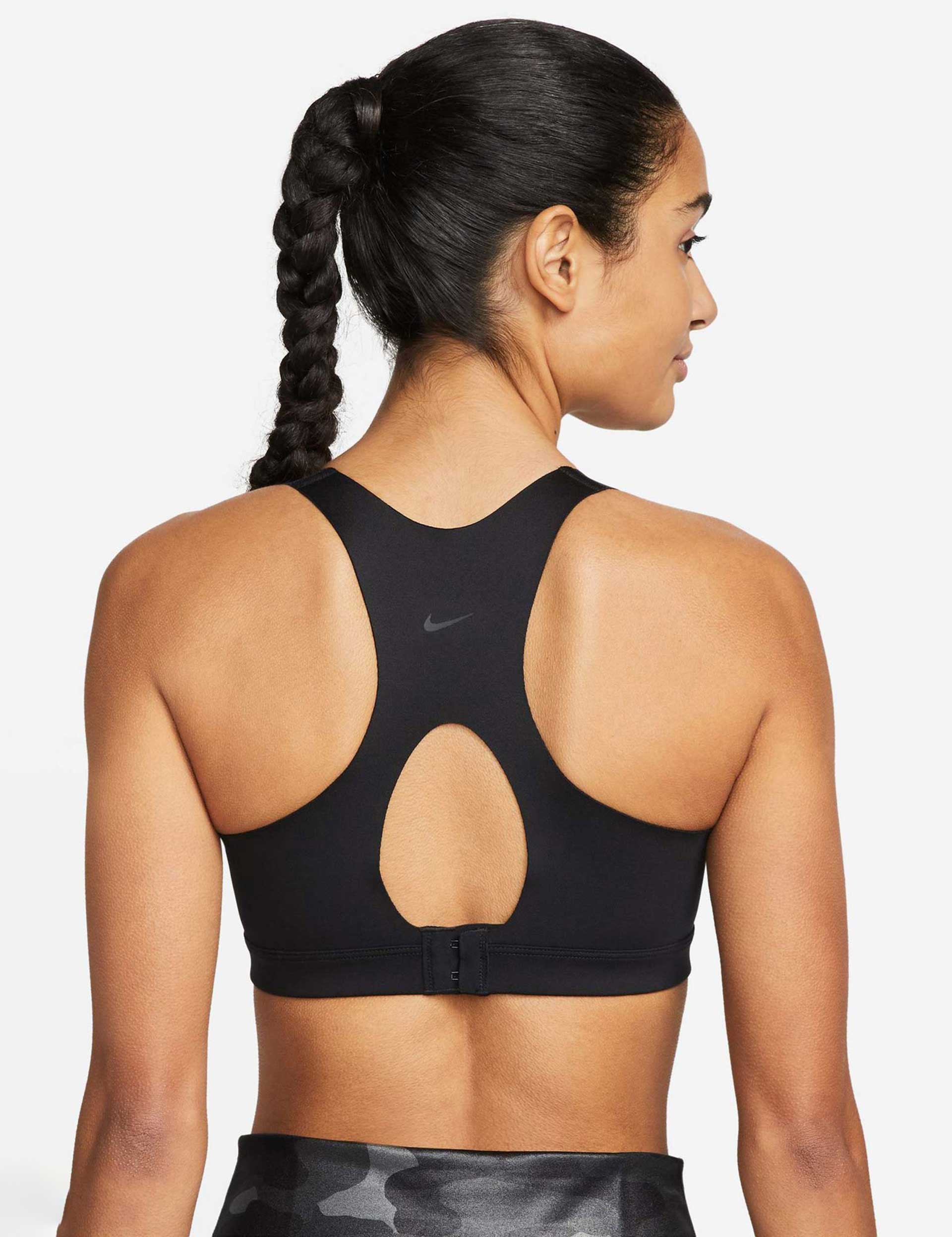 Nike Swoosh Women's Medium-Support Padded Zip-Front Sports Bra 'Black/ –  Bouncewear