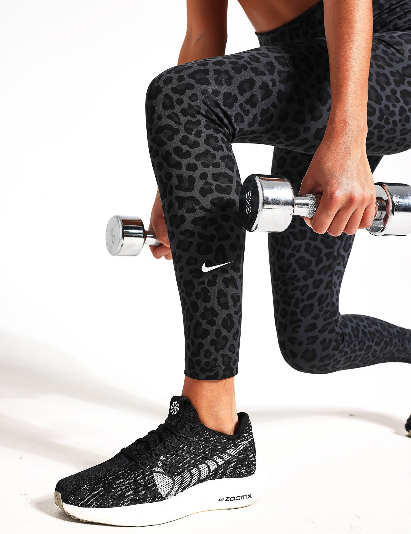 Grey Leopard Print Sports Leggings