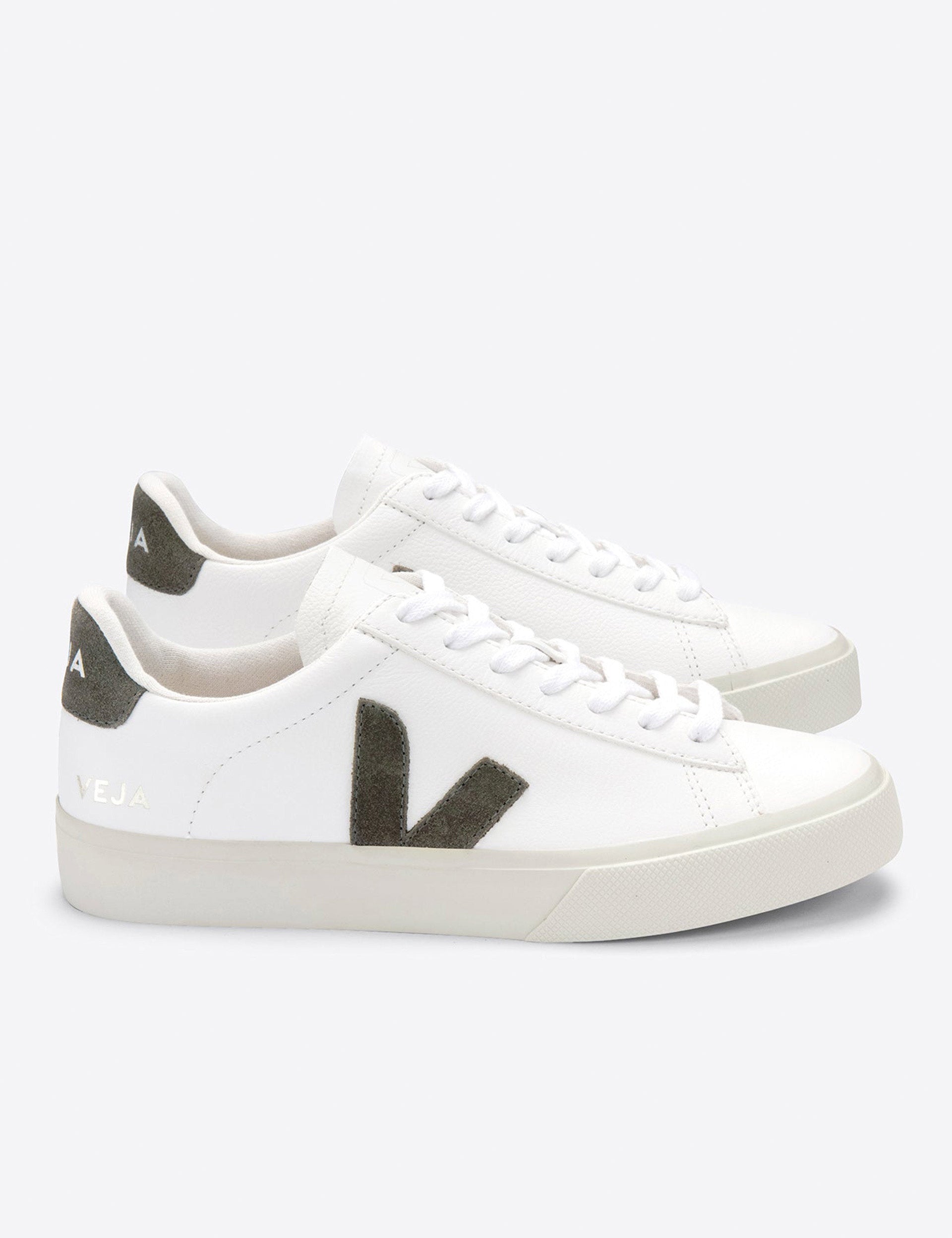 Veja | Campo Leather Trainers - White Khaki | The Sports Edit