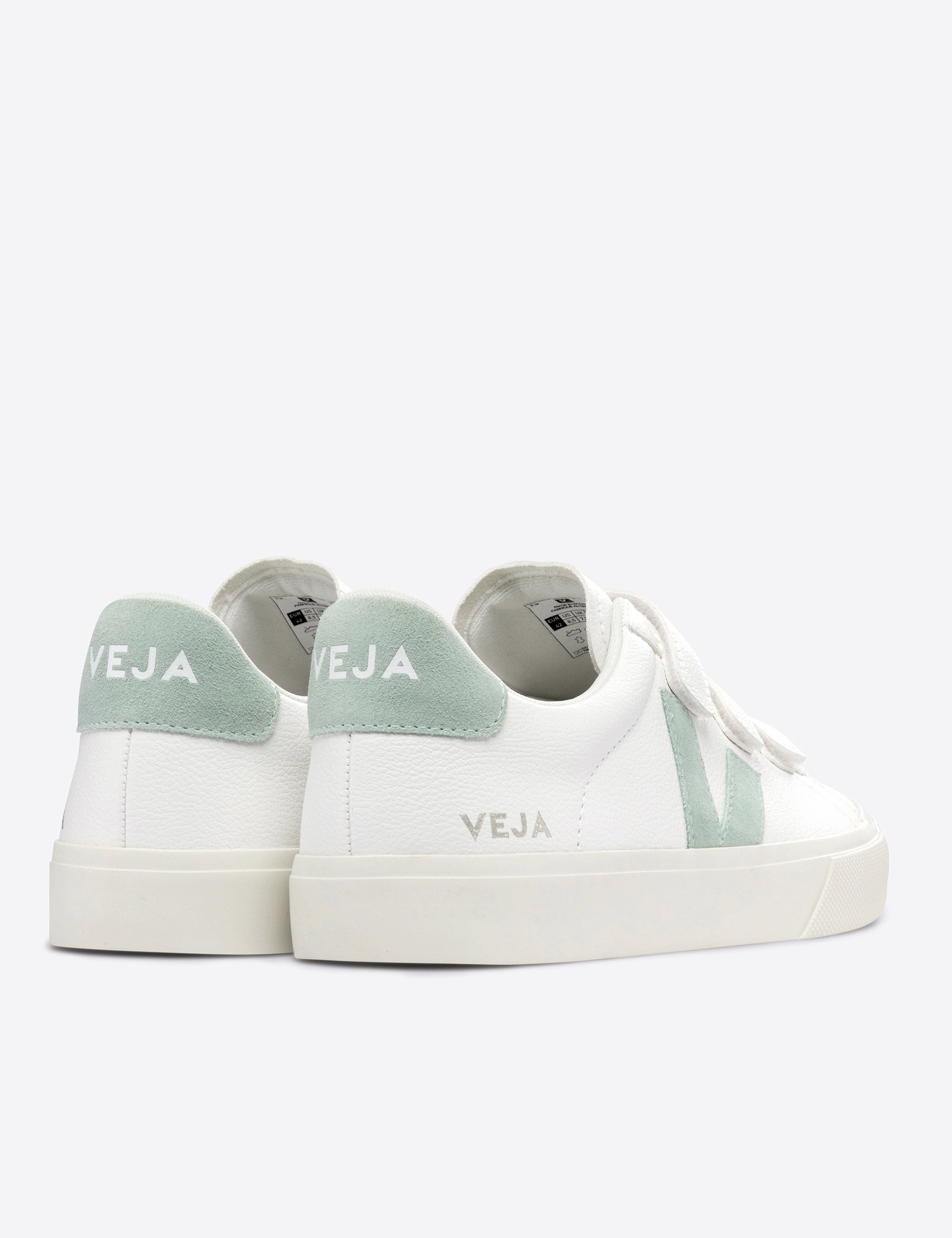 Veja | Recife Leather Trainers - White Matcha | The Sports Edit