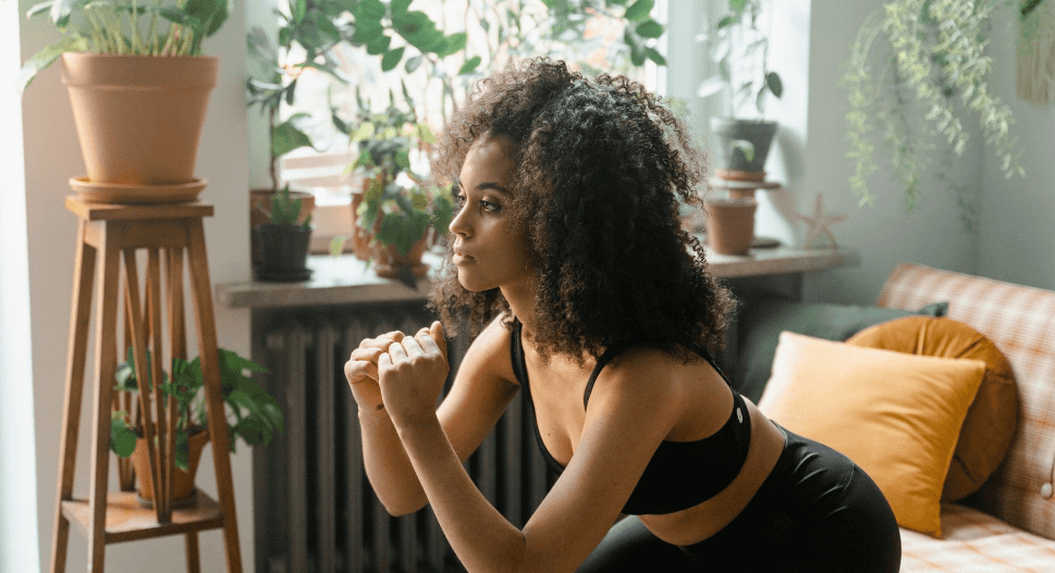 woman doing workout