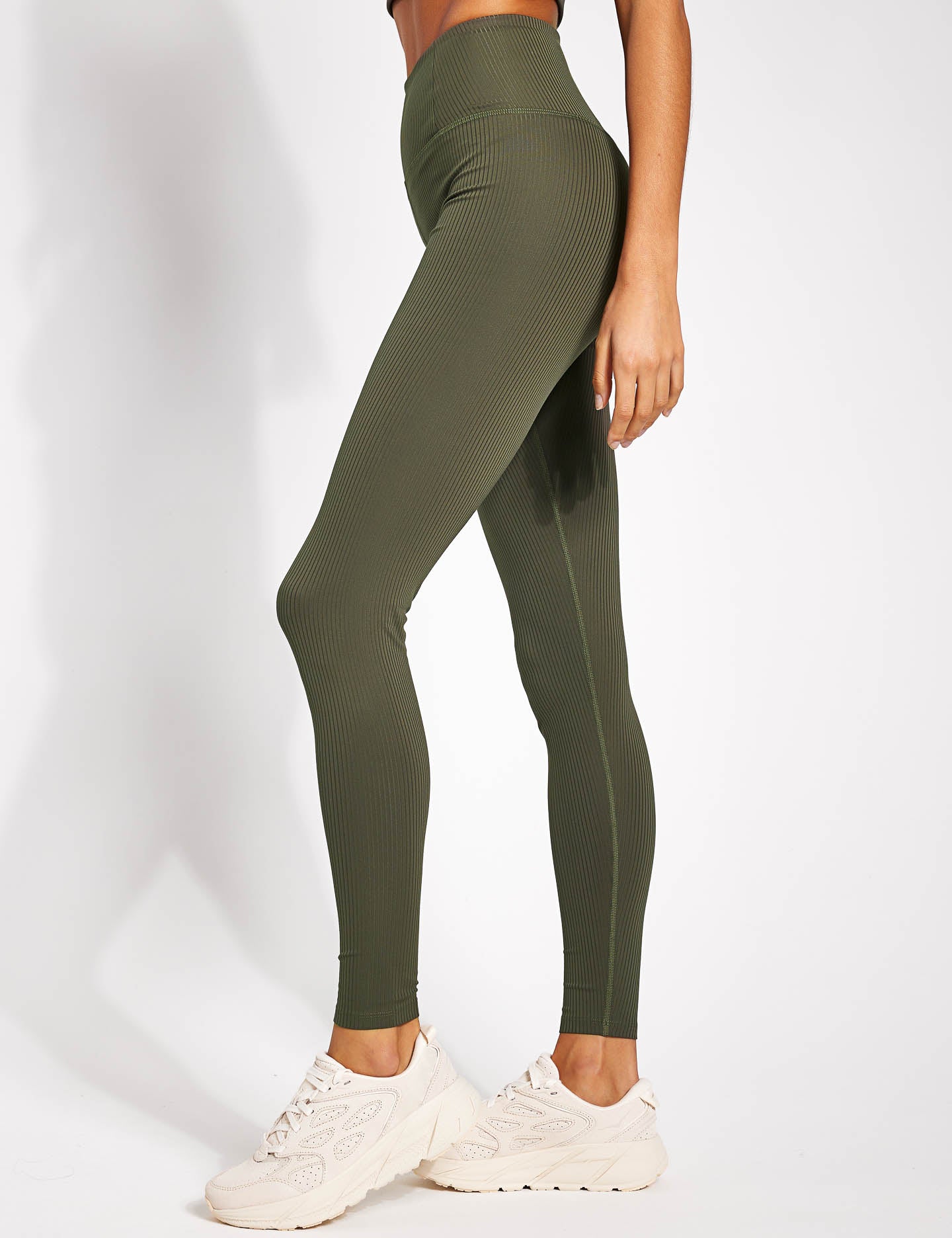Girlfriend Collective RIB High Waisted Legging - Cypressimages1- The Sports Edit