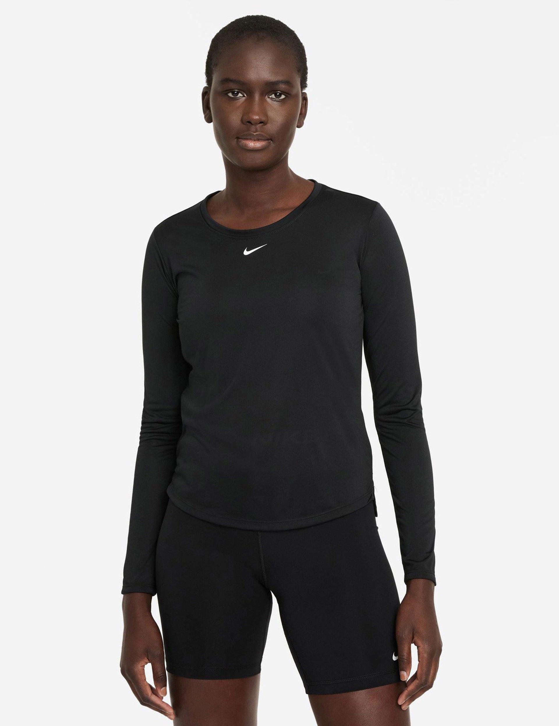 Nike Dri-FIT One Long-Sleeve Top - Black/Whiteimages1- The Sports Edit