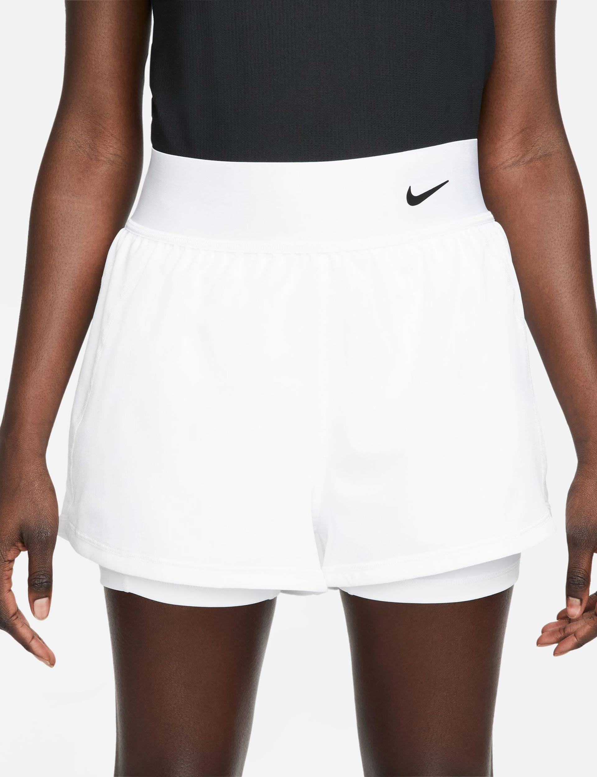Nike NikeCourt Dri-FIT Advantage Tennis Shorts - White/Blackimages2- The Sports Edit