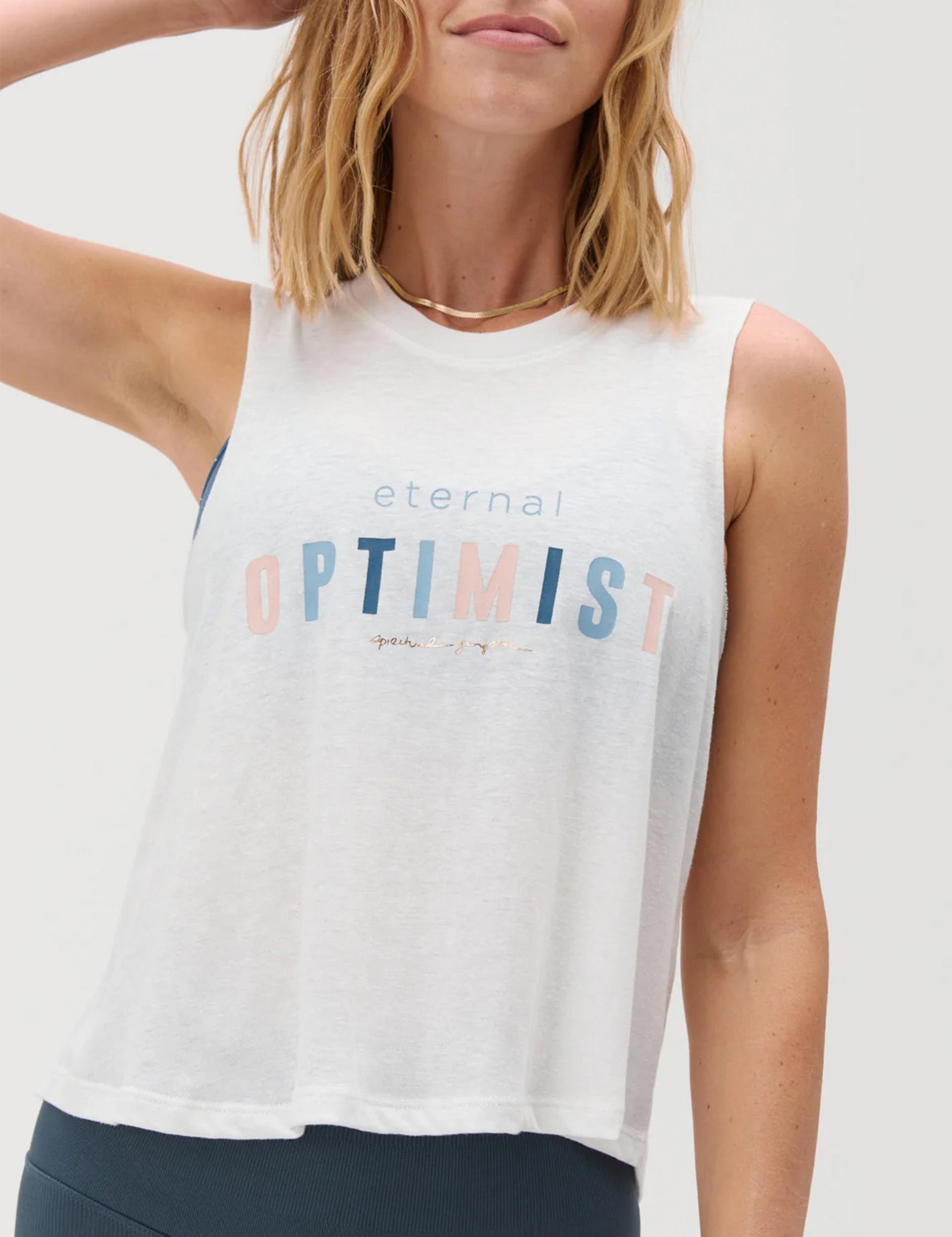 Spiritual Gangster Eternal Optimist Crop Tank - Stoneimages2- The Sports Edit