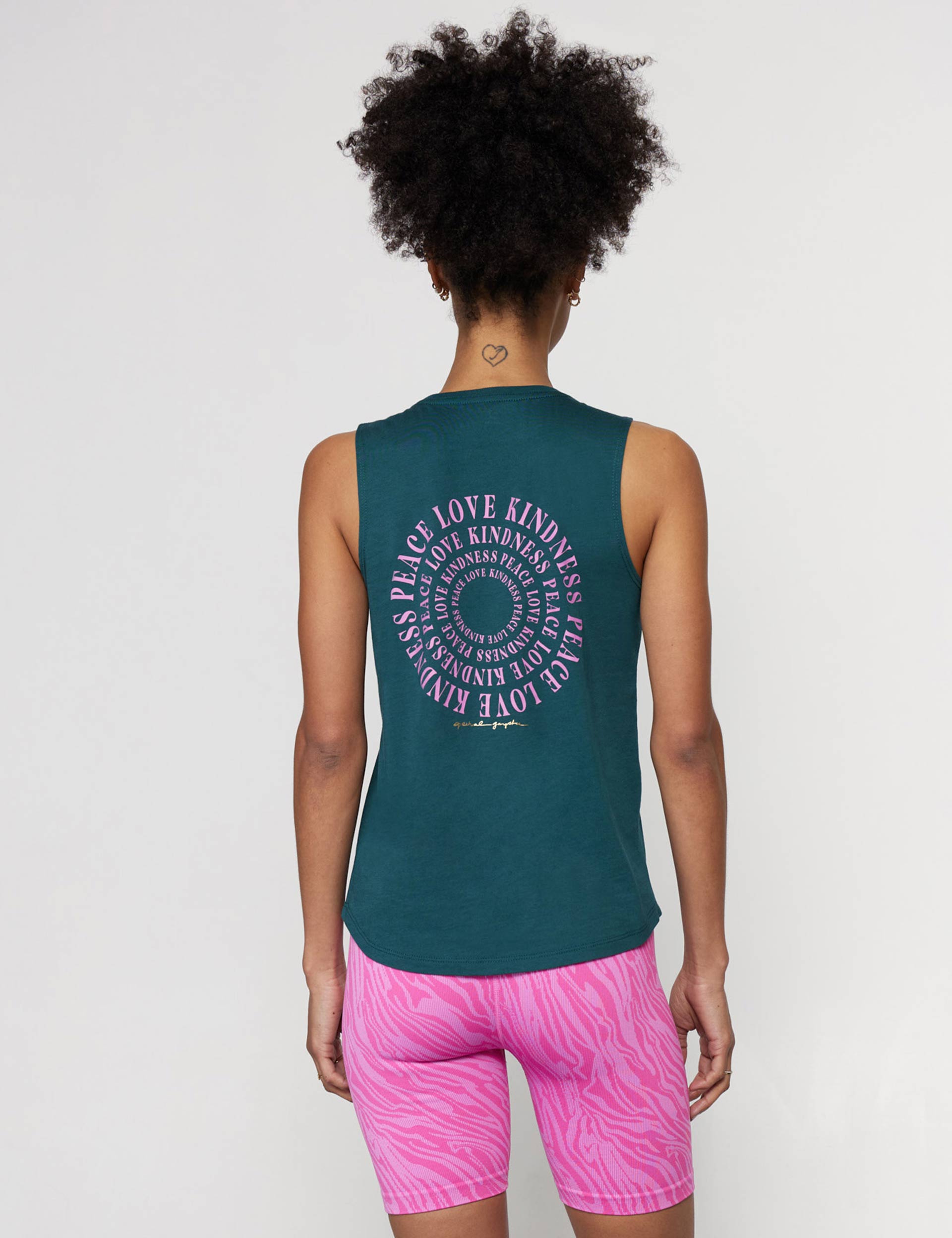 Spiritual Gangster Peace Love Kindness Muscle Tank - Foliageimages2- The Sports Edit
